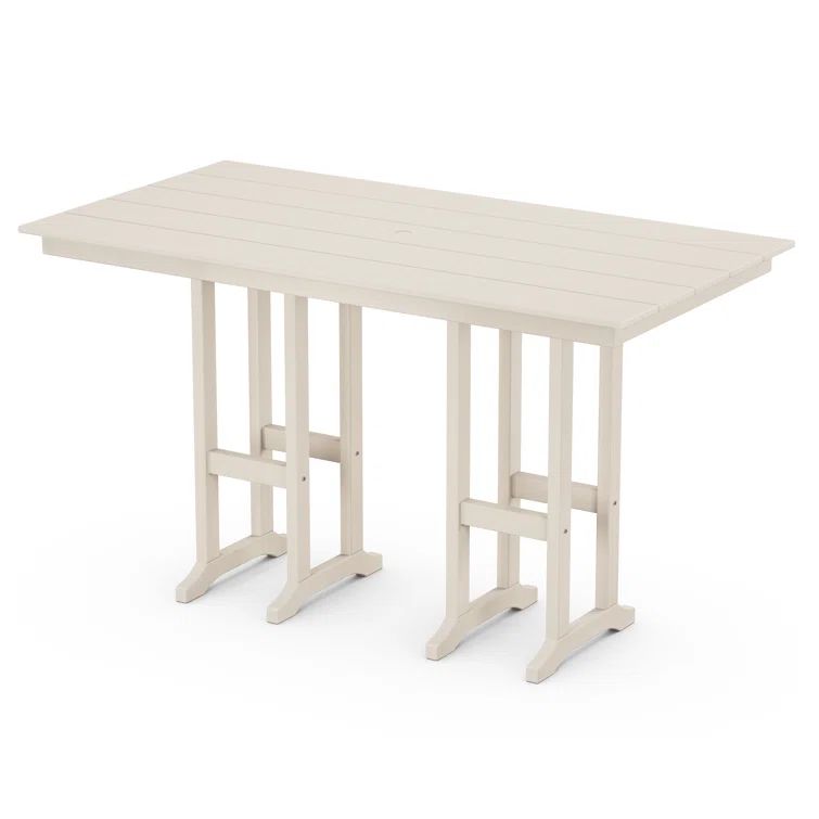 Monterey Bay Cream Recycled Plastic Outdoor Bar Table