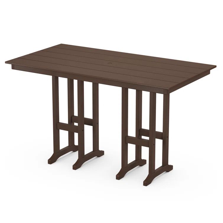 Monterey Bay 72" Rustic Brown Recycled Plastic Bar Table