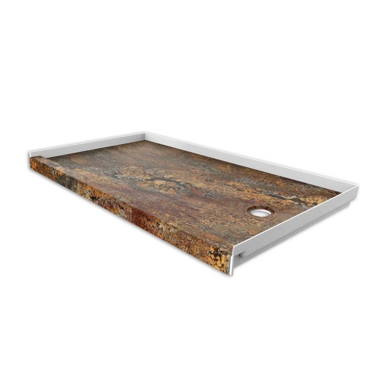 Crema Bordeaux Composite Single Threshold Rectangle Shower Base