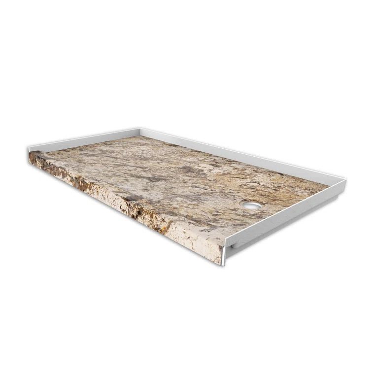 Golden Beaches 60" x 30" Stone-Look Single Threshold Shower Base