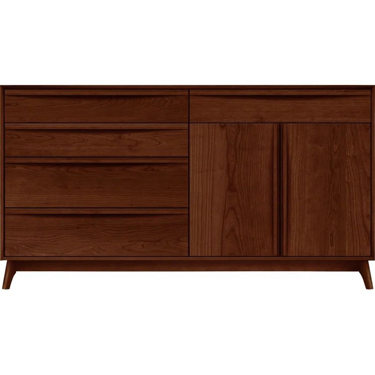 Catalina Natural Cherry Mid-Century Modern Sideboard with 5 Drawers