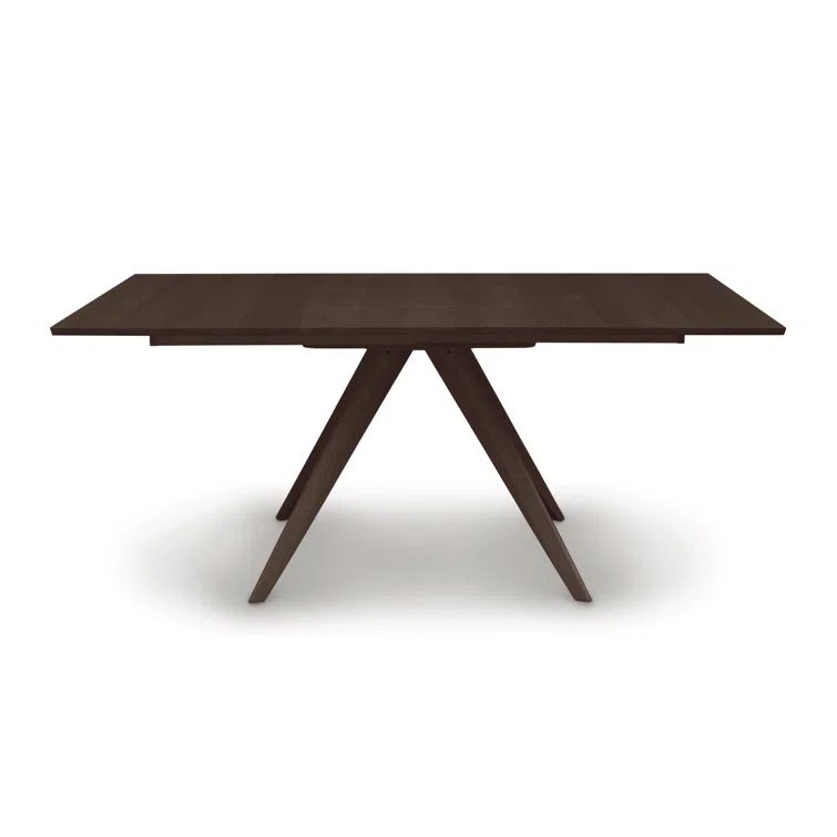 Catalina Mid-Century Modern Smoke Cherry Wood Extendable Dining Table