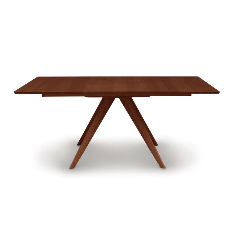Cognac Cherry Mid-century Modern Extendable Wood Dining Table