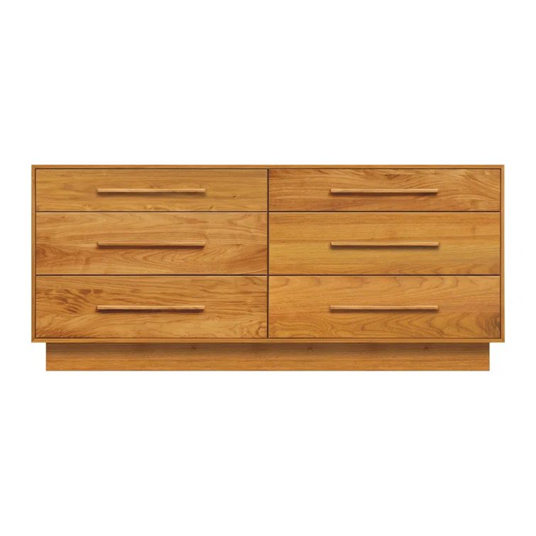 Natural Cherry Double Dresser with Soft Close and Felt Lined Drawers
