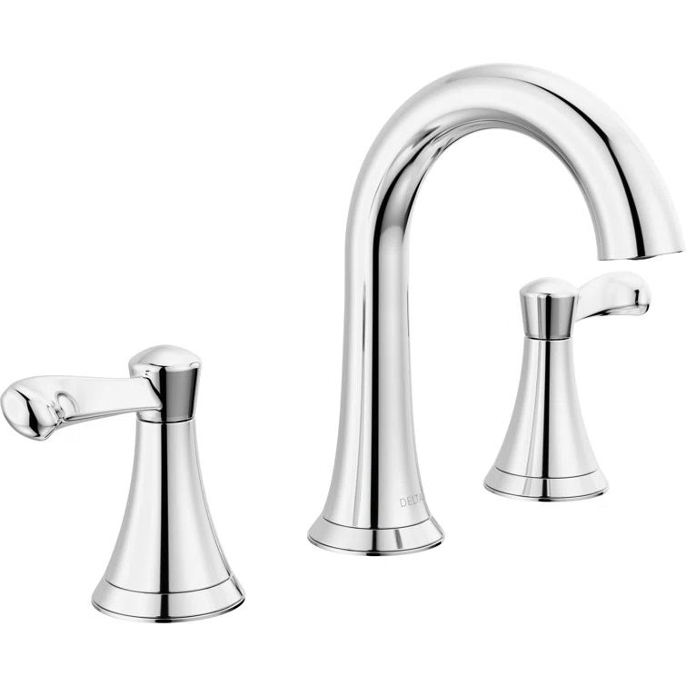 Esato Chrome Widespread 2-Handle Bathroom Faucet with Drain Assembly