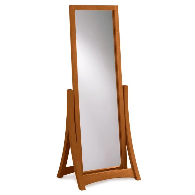 Natural Cherry Full Length Freestanding Wood Mirror