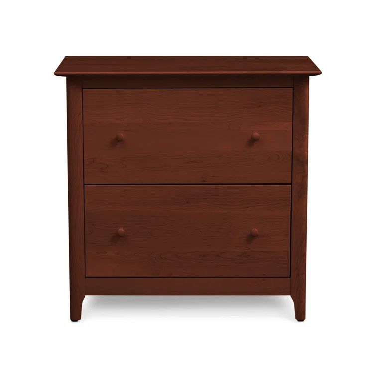 Cognac Cherry 2-Drawer Lockable Mobile File Cabinet