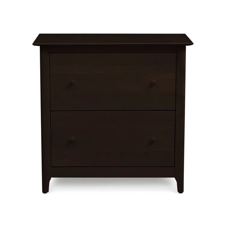 Sarah Smoke Cherry Solid Wood 2-Drawer Lockable File Cabinet