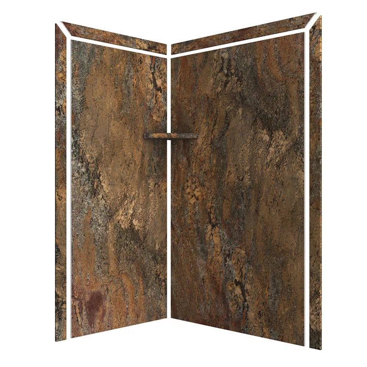 Elegance 2 Crema Bordeaux 48" x 36" x 80" Corner Shower Surround