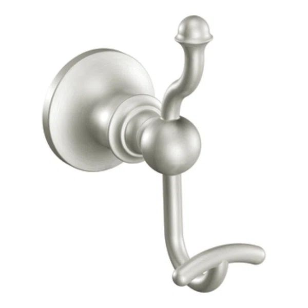 Brushed Nickel Transitional Double Robe Hook