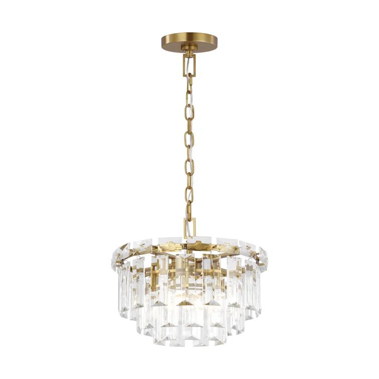Arden Burnished Brass and Crystal 4-Light Chandelier