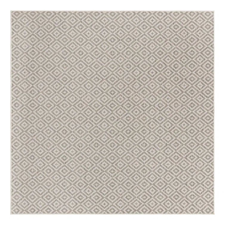 Costa Rica Inspired 7'10" Square Light Gray Outdoor Rug