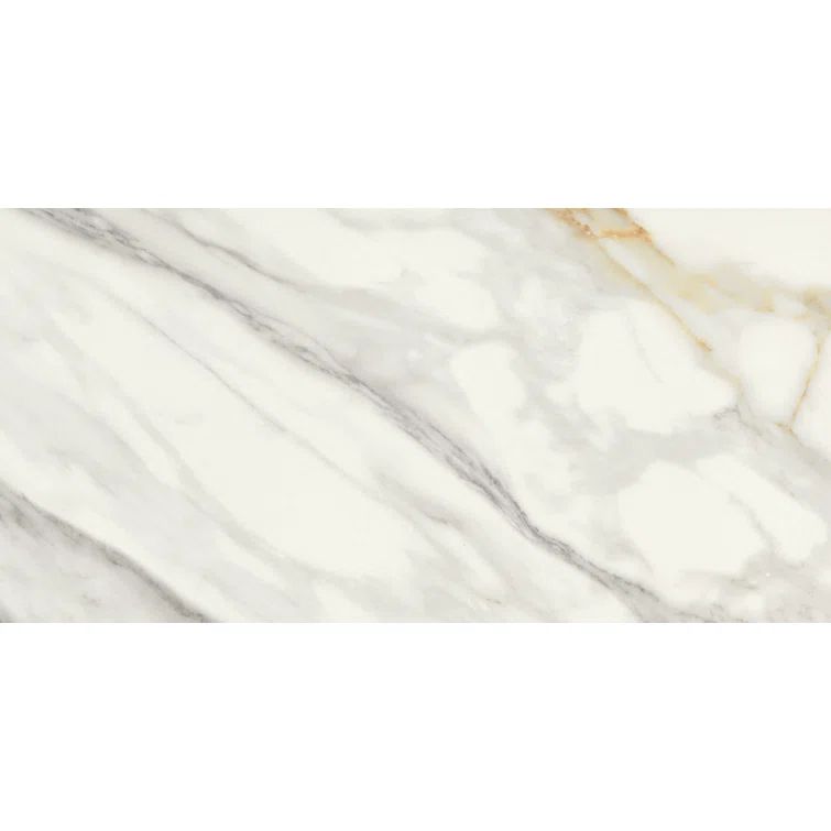 Calacatta Rustico 12" x 24" Polished Marble Look Porcelain Tile
