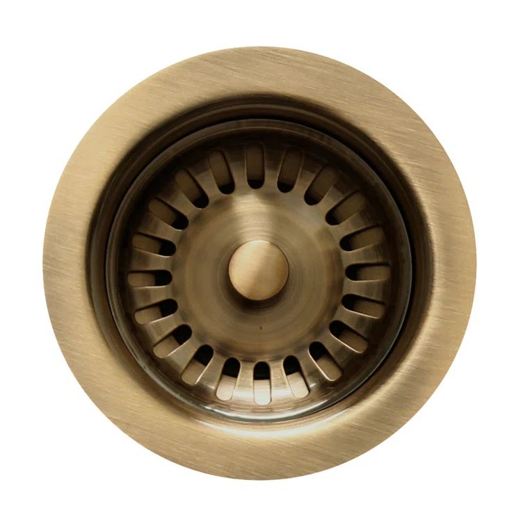 Antique Brass 3.5'' Basket Strainer for Deep Fireclay Sinks