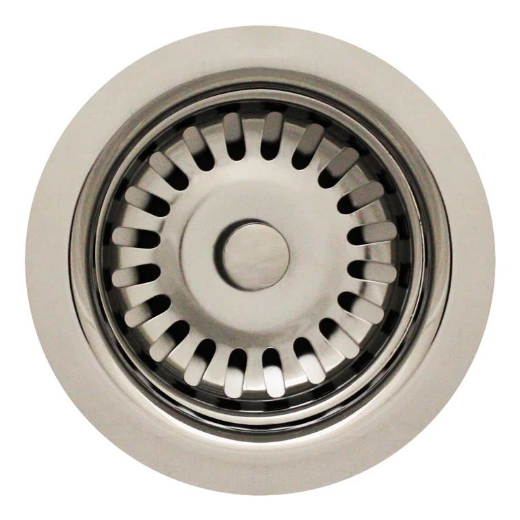 Polished Chrome 3.5'' Basket Strainer for Fireclay Sinks