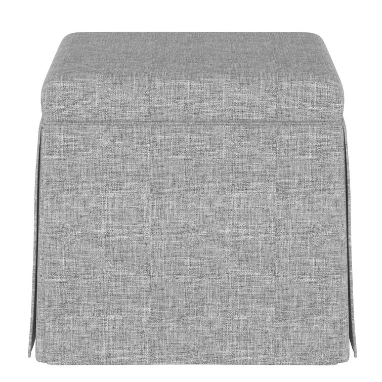 Gray Polyester Blend Skirted Storage Ottoman