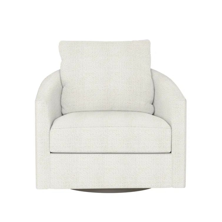 Astoria Snow White Crypton Chenille Swivel Barrel Chair