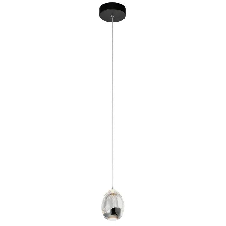 Artisan Deco Black Glass LED Pendant Light, 80" Energy Star