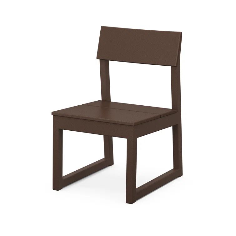 Mahogany Armless Modern Outdoor Dining Side Chair