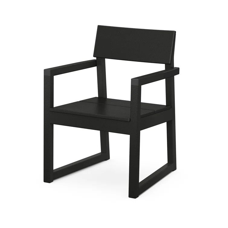 Black Polypropylene Modern Outdoor Dining Arm Chair