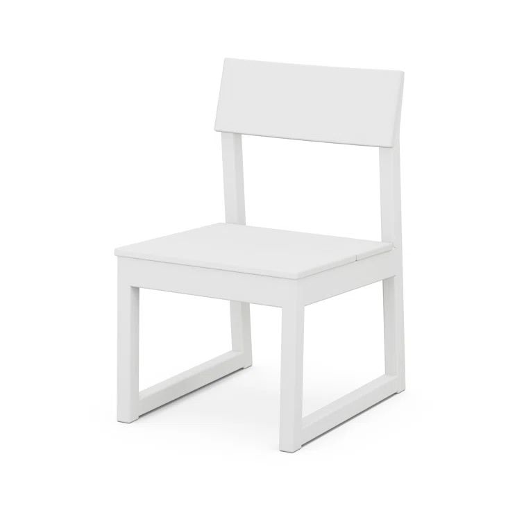 Edge White Modern Outdoor Dining Side Chair