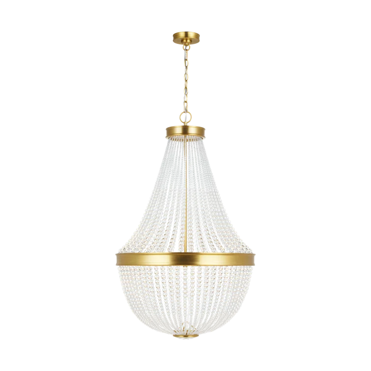 Burnished Brass 12-Light Empire Chandelier with Candelabra Bulbs