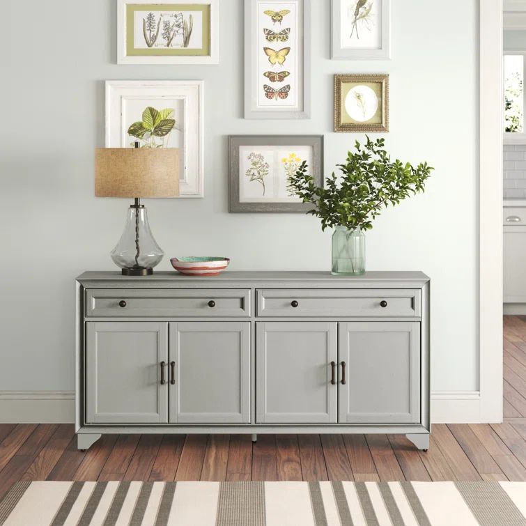 Tara Distressed Gray 61'' MDF Wood Sideboard