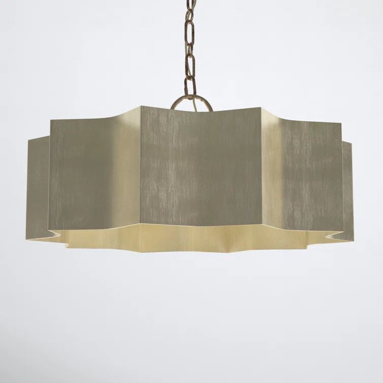 Carney 3 Light Metal Dimmable Scalloped Chandelier