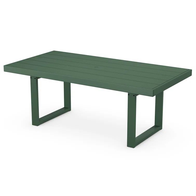 Edge Green Polypropylene Outdoor Dining Table, 40" x 78"