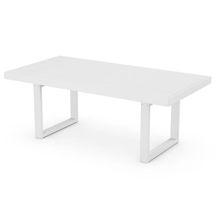 Edge 40" x 78" White Polypropylene Modern Dining Table