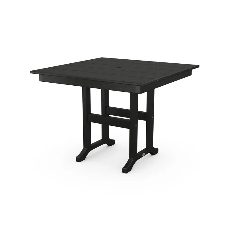 Black Polywood Square Outdoor Dining Table