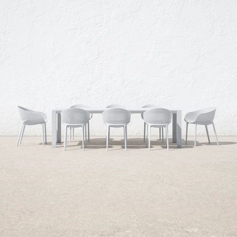 Farrah Contemporary Rectangular 8-Person Extendable Outdoor Dining Set