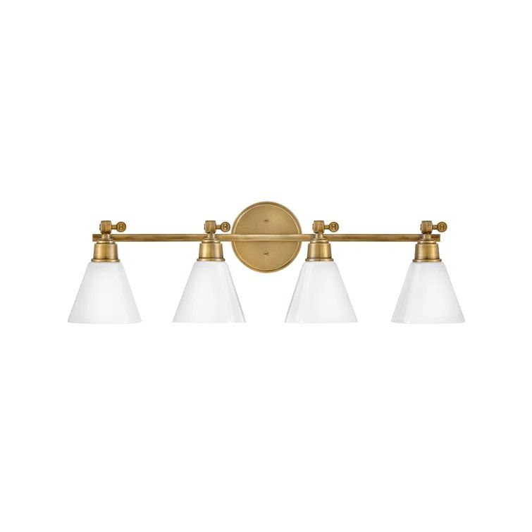 Arti Heritage Brass 4-Light Adjustable Vanity with Cased Opal Glass
