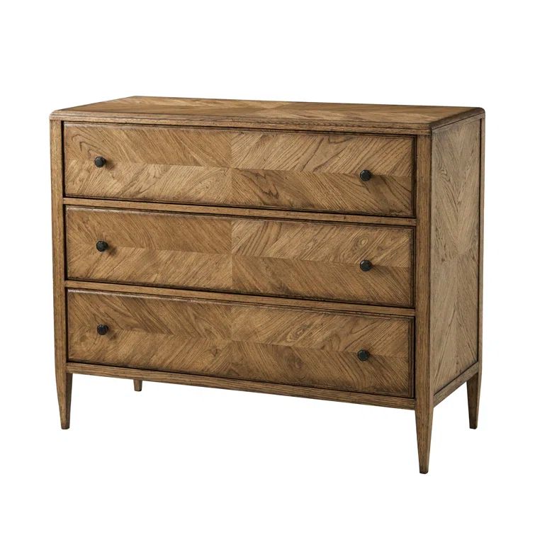 Dawn Oak 3-Drawer Dresser with Bronze Knobs