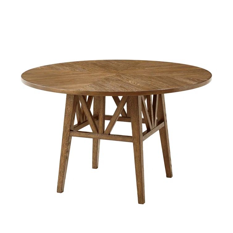 Nova Contemporary Reclaimed Oak Round Dining Table in Dusk