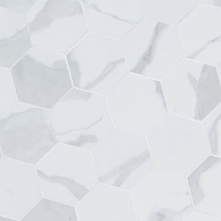 Eden Statuary Matte Porcelain Hexagon Mosaic Tile 6x6