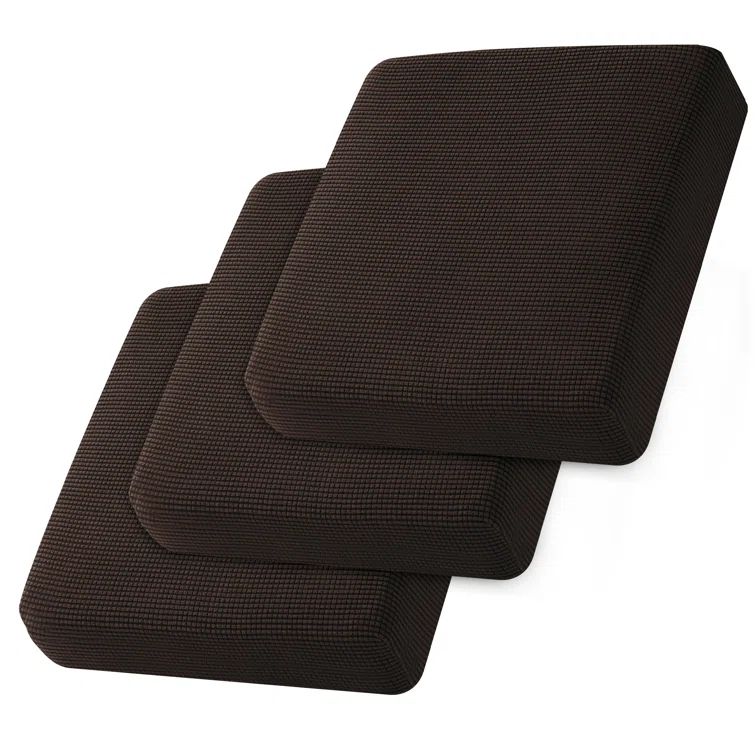Chocolate Polyester Blend Stretch Sofa Cushion Covers Set