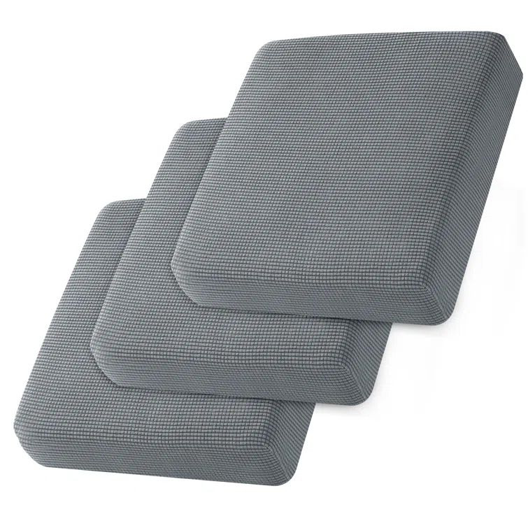 Light Gray Stretch Textured Sofa Cushion Slipcover Set