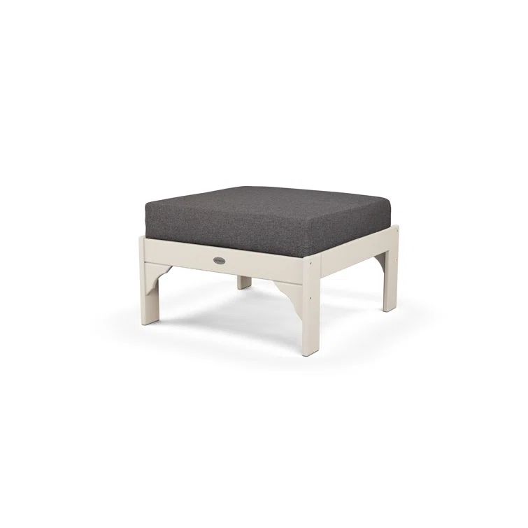 Sand Frame Ash Charcoal Cushion POLYWOOD Outdoor Ottoman
