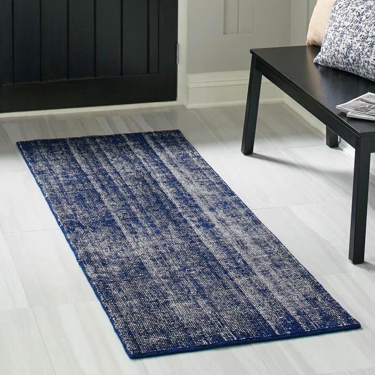 Blueberry Wool Hand-Knotted Indoor Runner Rug