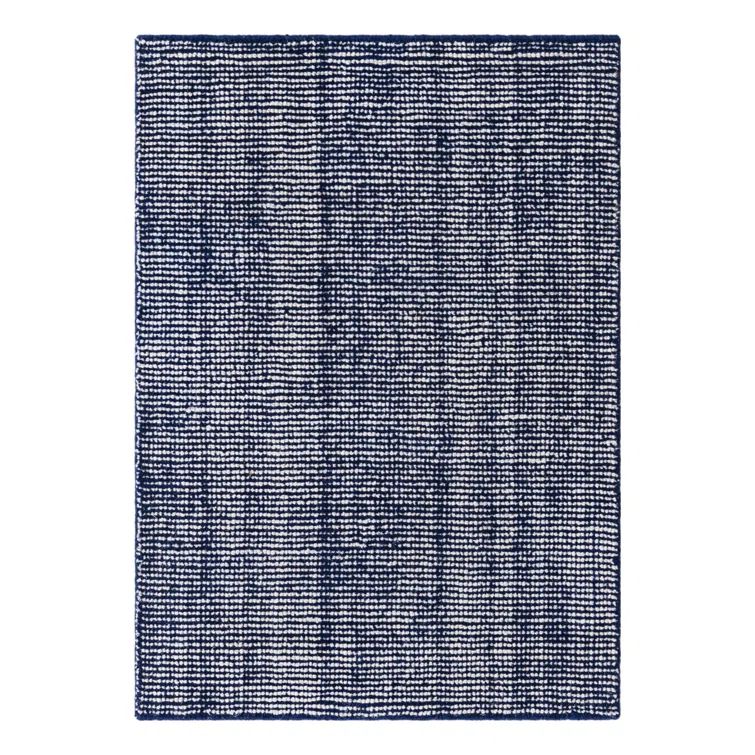 Blueberry and Ivory Hand-Knotted Wool Area Rug 2'2" x 3'1"