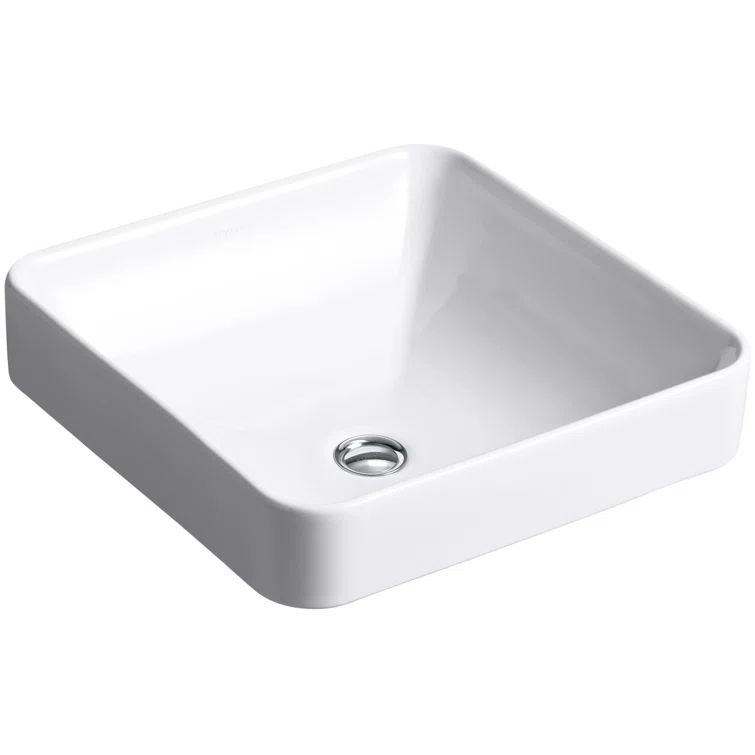 Vox Square White Porcelain Above Counter Bathroom Sink