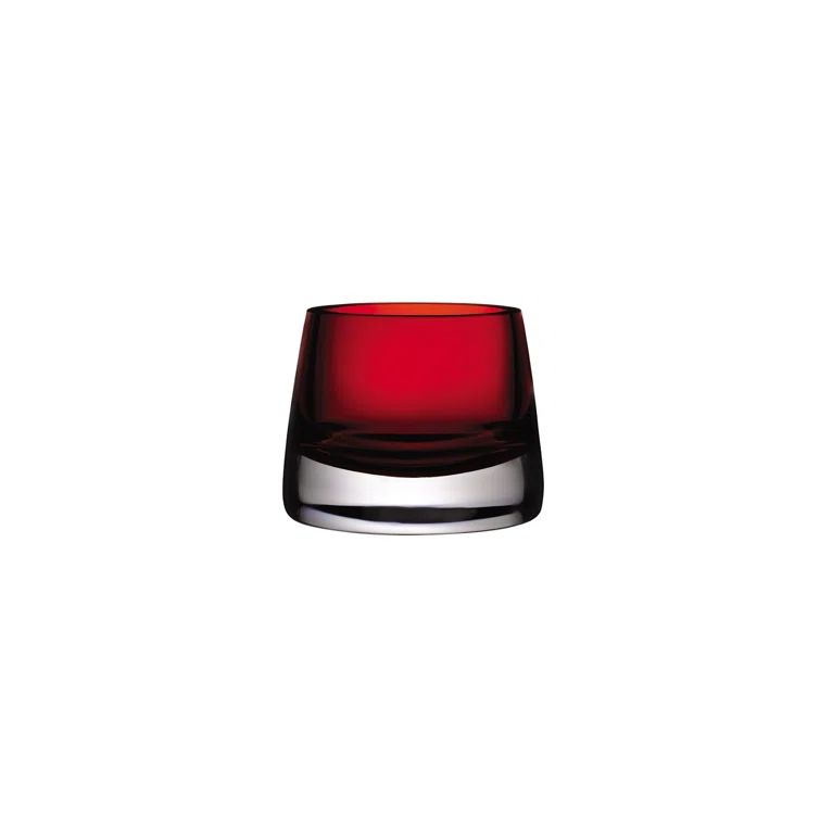 Red Lead-Free Crystal Votive Holder