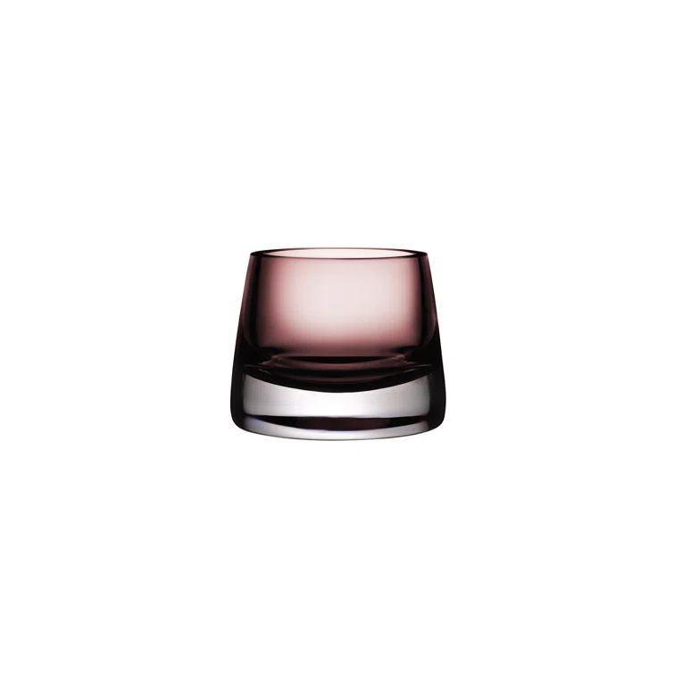 Elegant Burgundy Crystal Votive Candle Holder Set