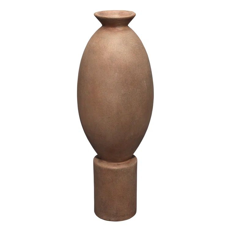 Anatomy Handmade Burnt Umber Ceramic Table Vase - 15.75"