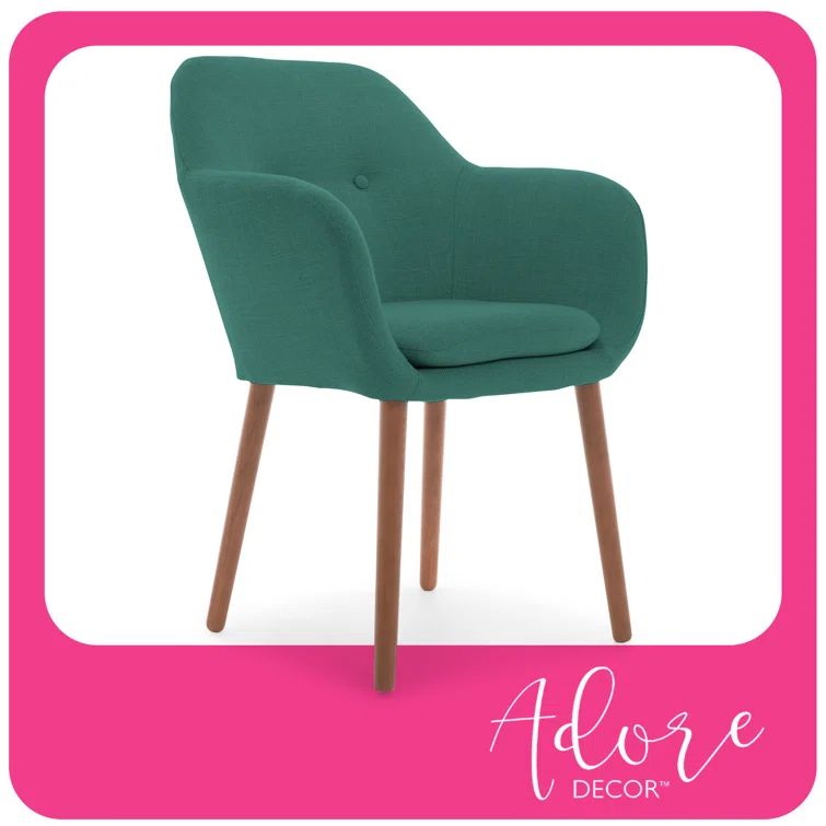 Mid-Century Gray Manufactured Wood Accent Chair with Tapered Legs