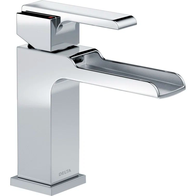 Ara Chrome Single Handle Modern Bathroom Faucet with Brass Construction