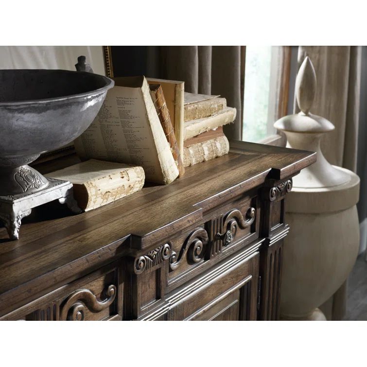 Elegant 72'' Brown Traditional Sideboard with Walnut Finish