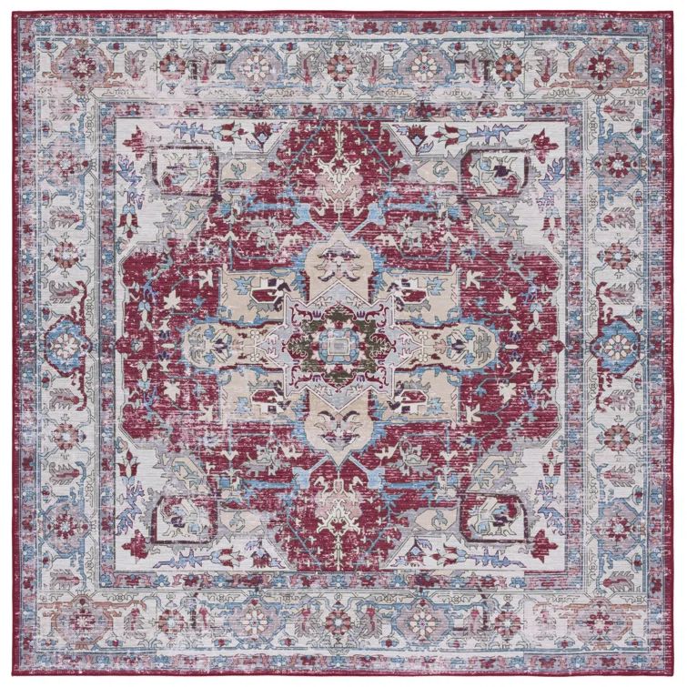 Eco-Friendly Easy-Care Synthetic Square Area Rug - Gray 6' x 6'