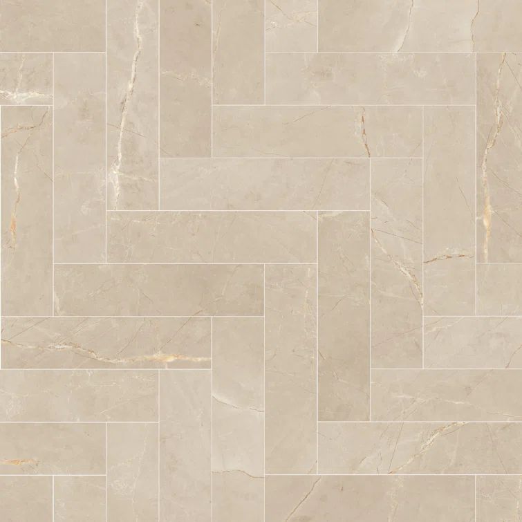 Beige Matte Porcelain Marble Look Subway Tile 3" x 13"